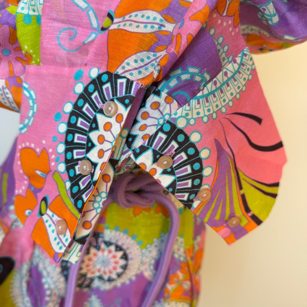 Alexis Saine Top Costa Shorts Womens Medium 2-Piece Set Linen Silk Retro Resort - Picture 12 of 16
